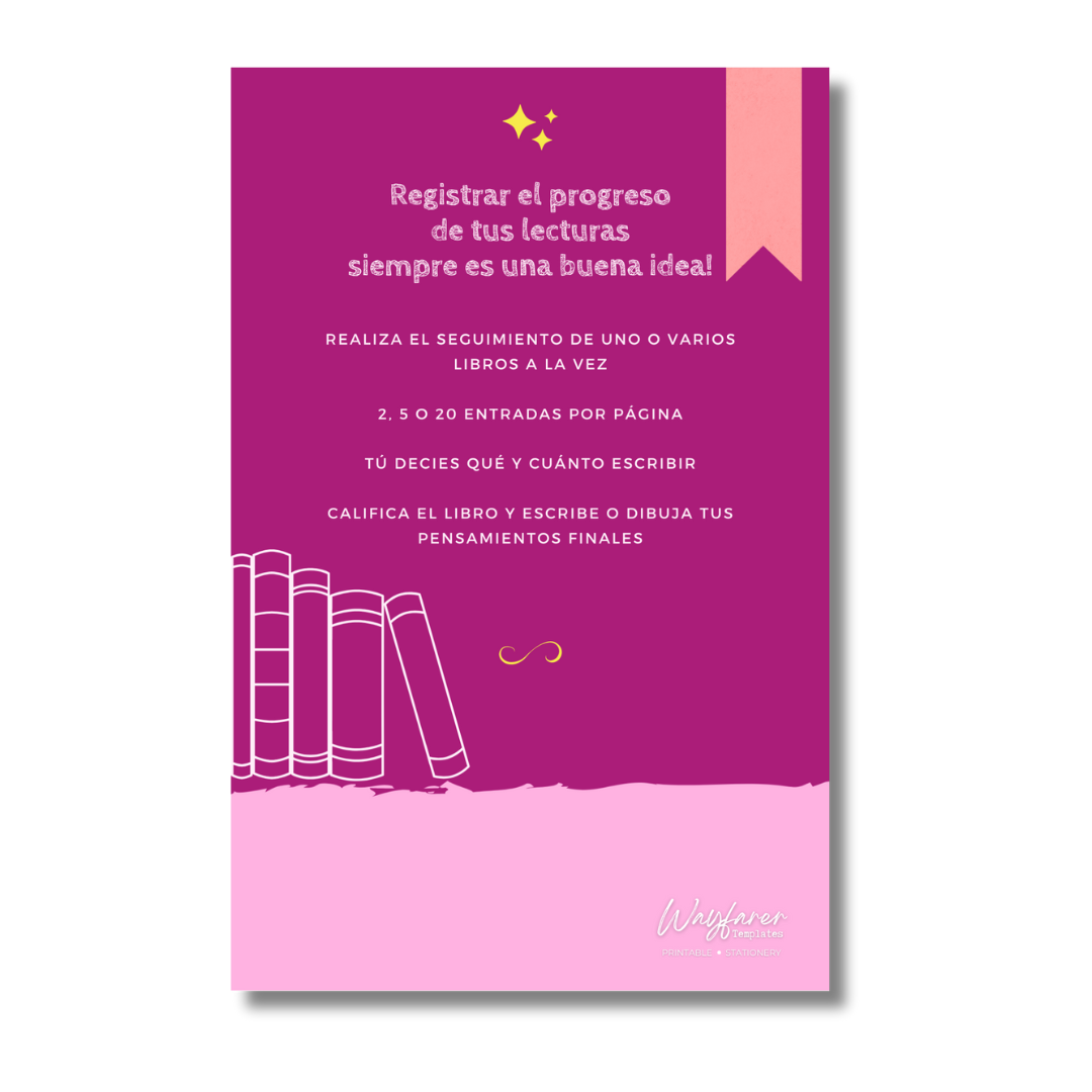 Bitácora de lectura plantilla imprimible