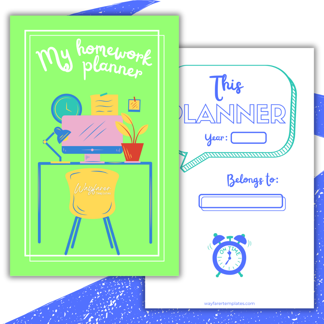 Homework planner printable template