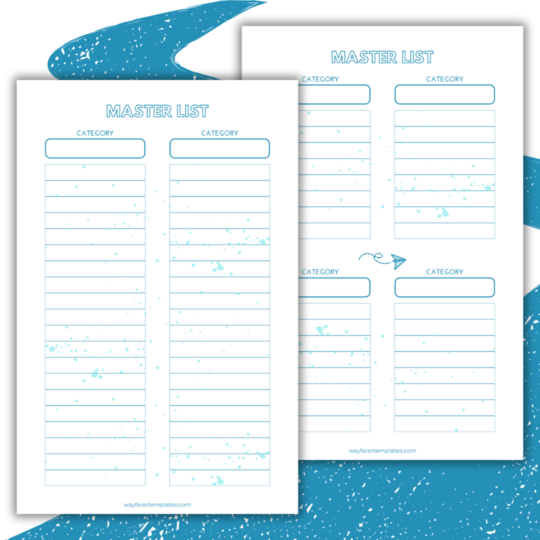 Travel packing list printable template