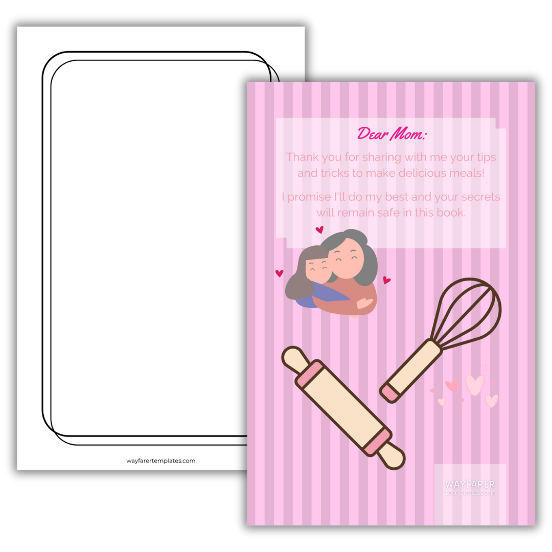 Recipe book printable template