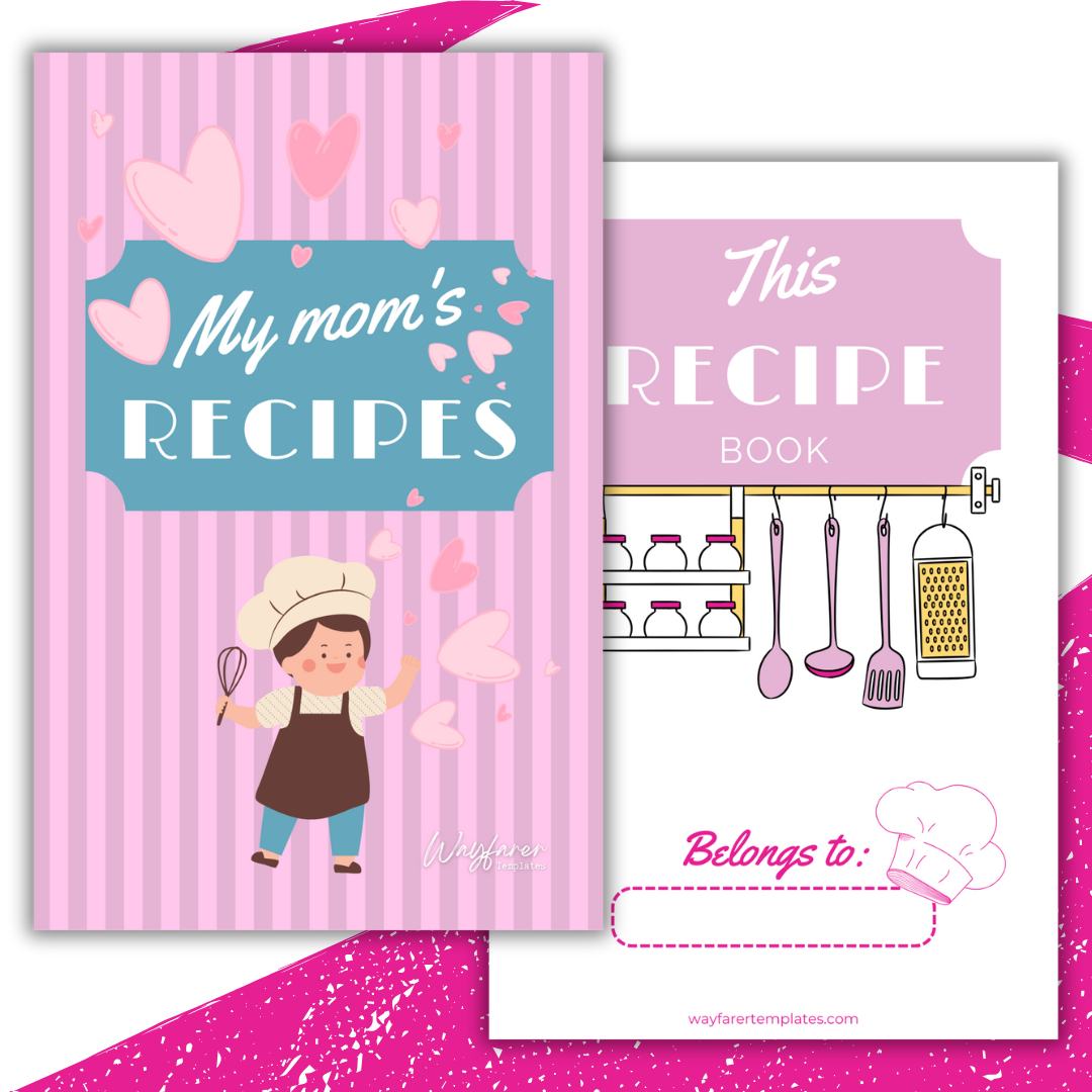 Recipe book printable template