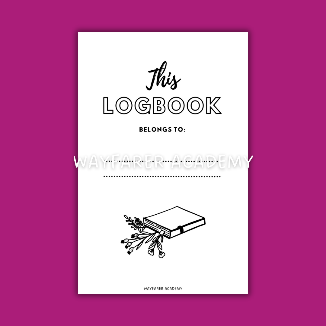 Printable templates. Reading journal. This logbook belongs to page. Digital stationery. Black and white.