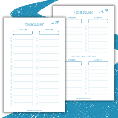 Travel packing list plantilla imprimible