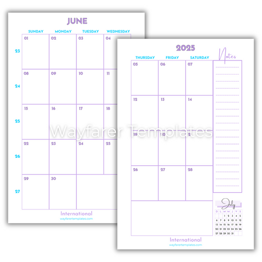 Free monthly planner: June