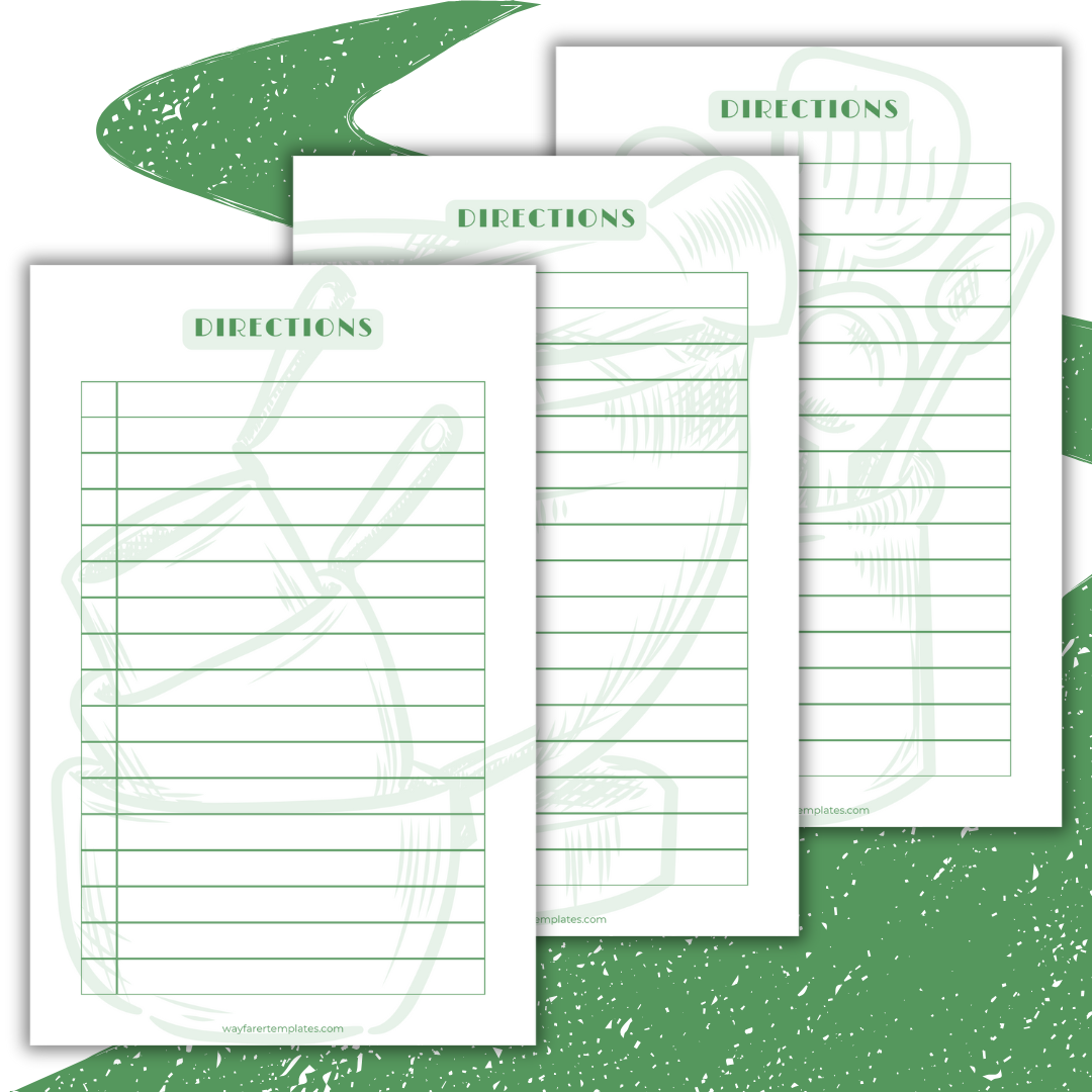 Recipe book printable template