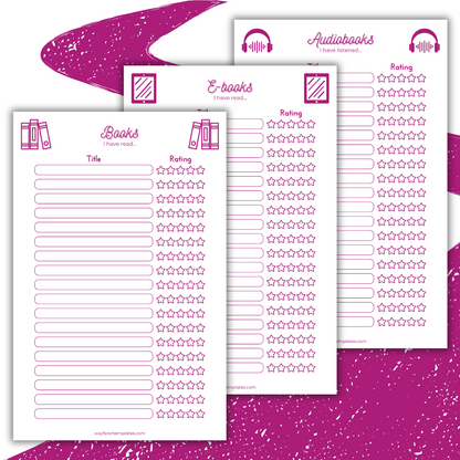 Reading logbook printable template