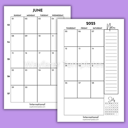 Free monthly planner: June
