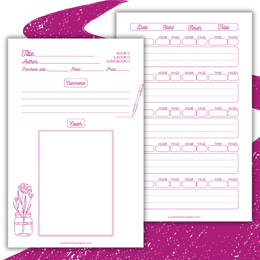 Reading logbook printable template