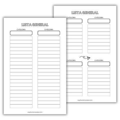 Packing list de viaje plantilla imprimible