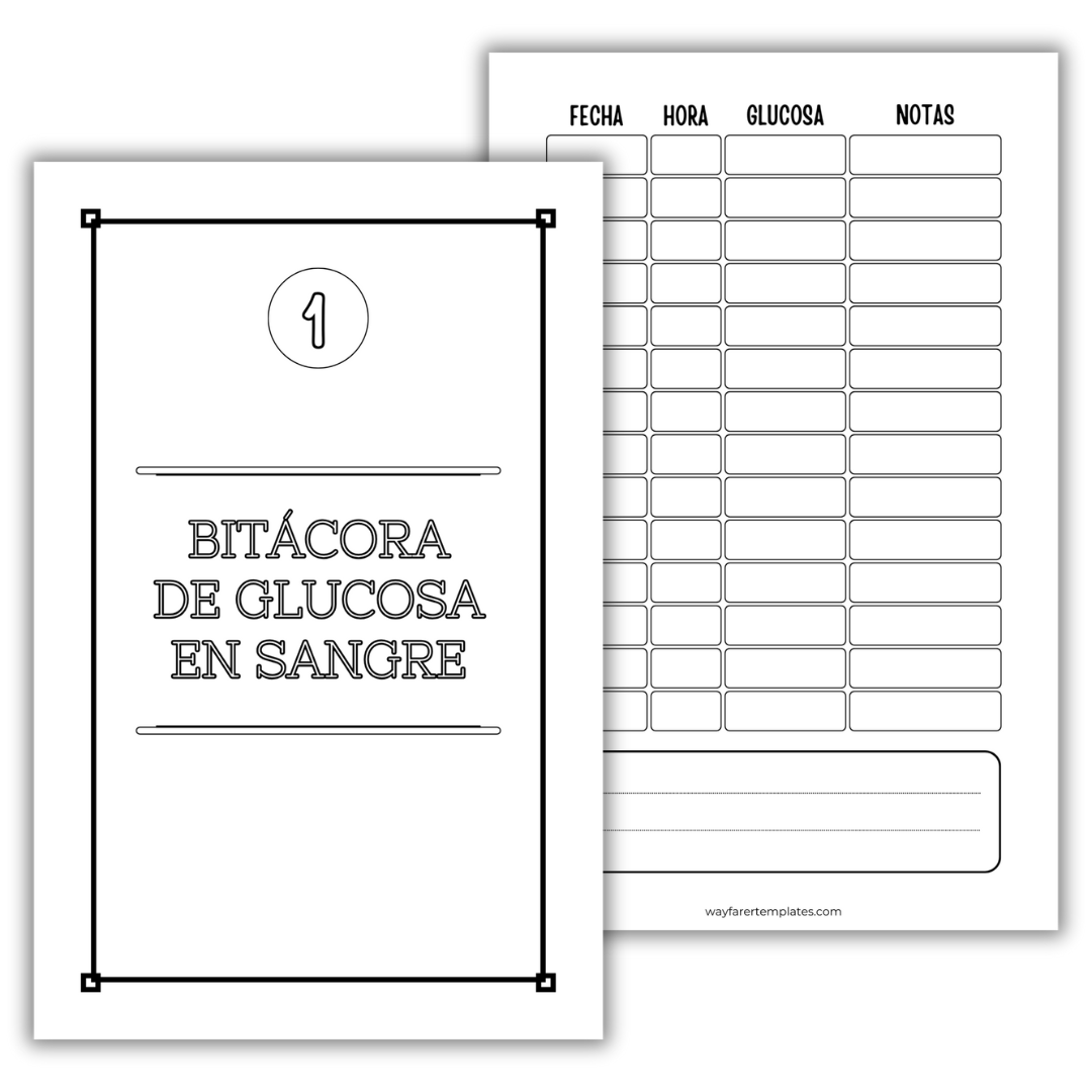 Registro de glucosa plantilla imprimible