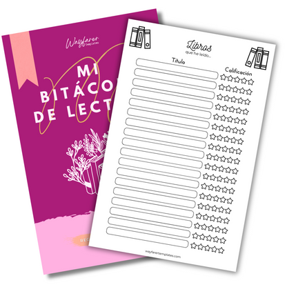 Bitácora de lectura plantilla imprimible
