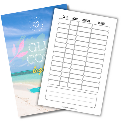 Glucose logbook printable template