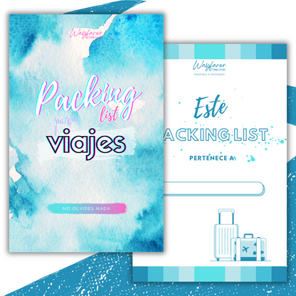Packing list de viaje plantilla imprimible