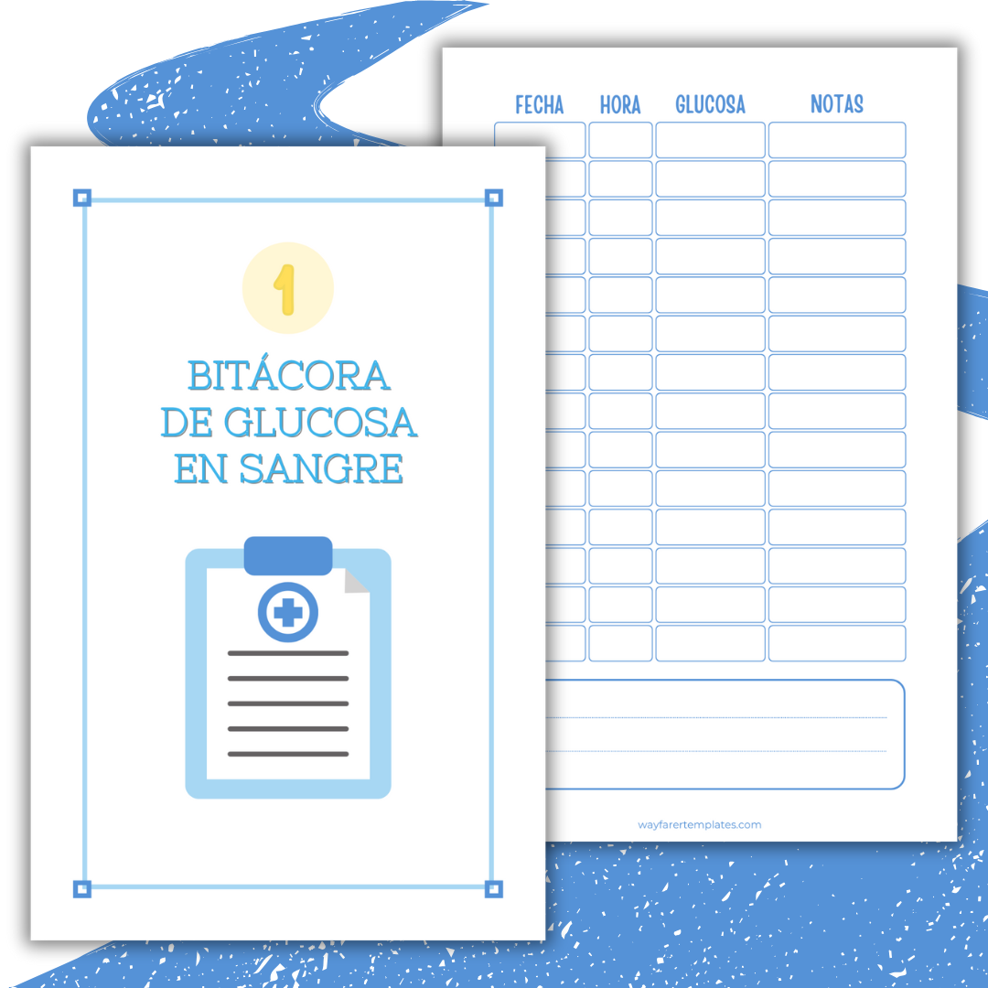 Registro de glucosa plantilla imprimible