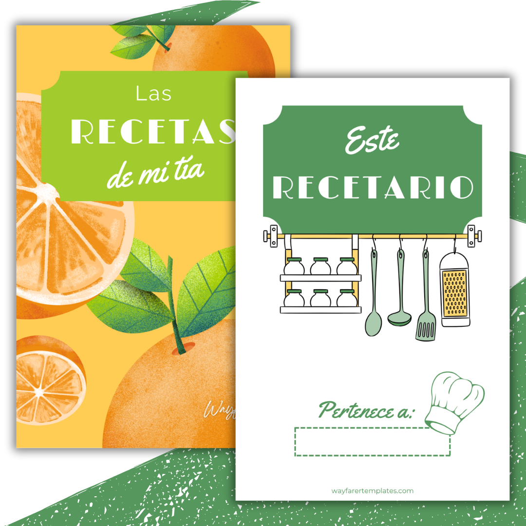 Recetario de cocina plantilla imprimible