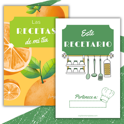 Recetario de cocina plantilla imprimible