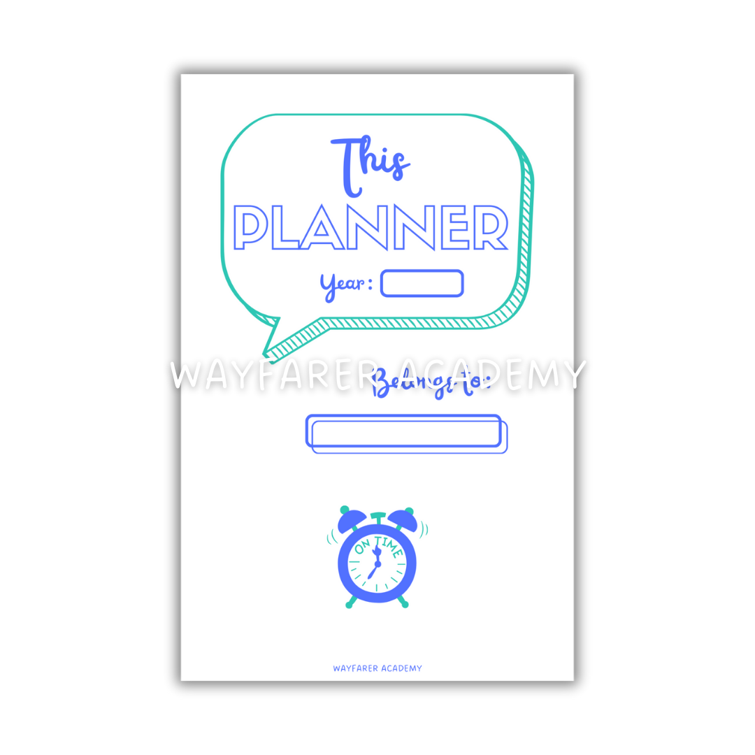 Digital stationery. Printable templates. Belongs to page. Weekly homework planner. Color.