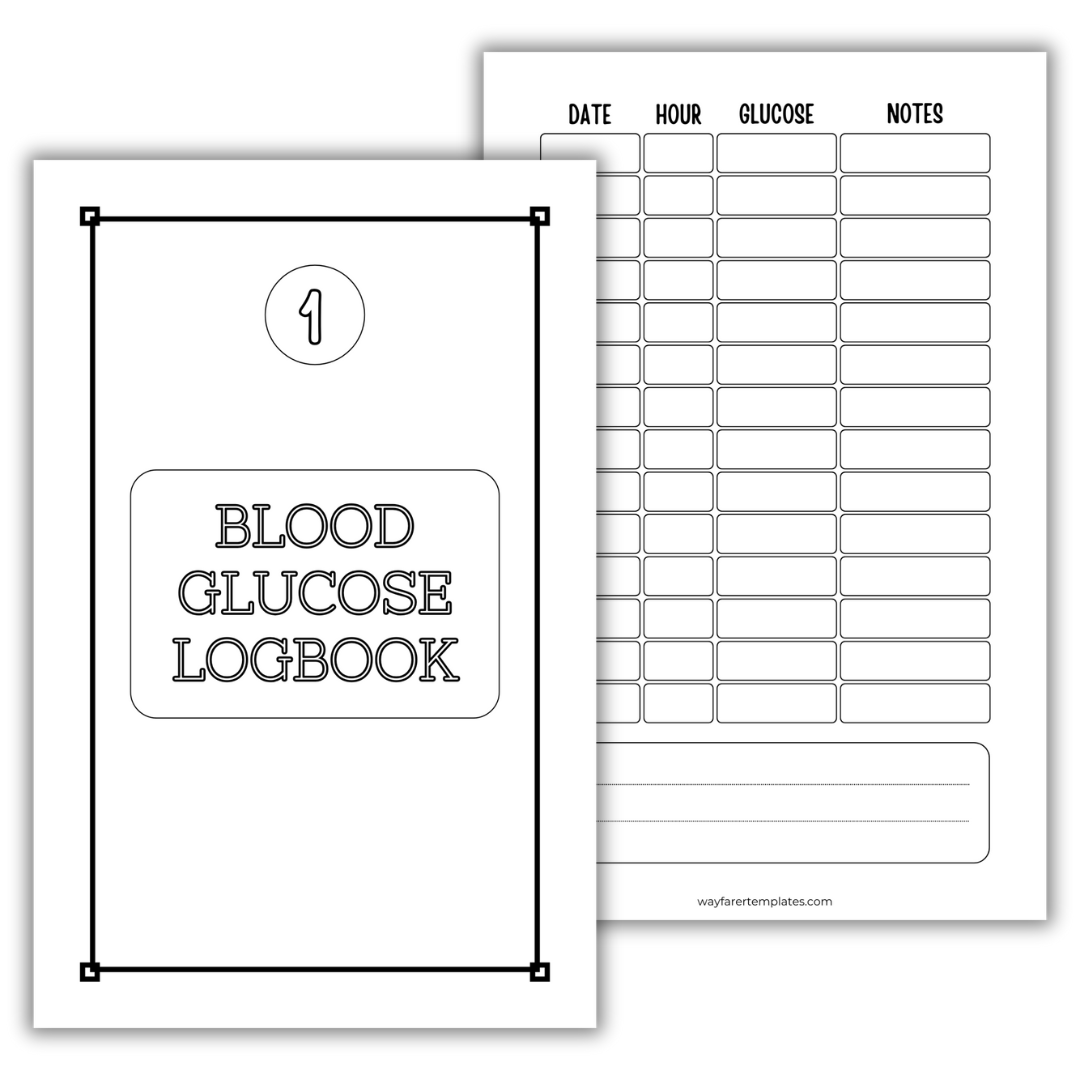 Glucose logbook printable template