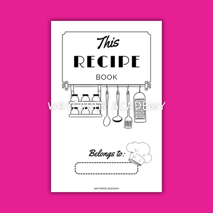 Recipe book belongs to page printable insert