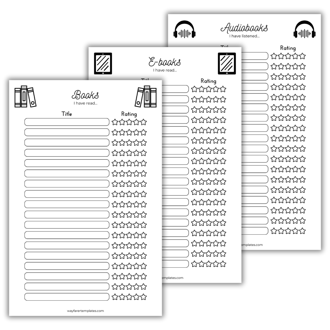 Reading logbook printable template