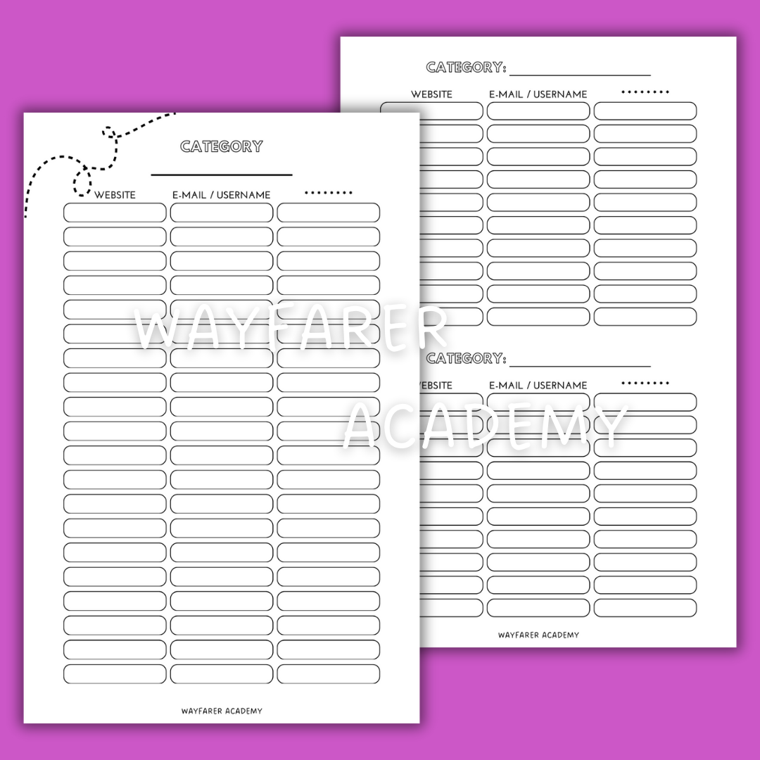 Password logbook