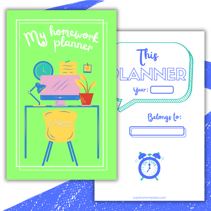 Homework planner printable template