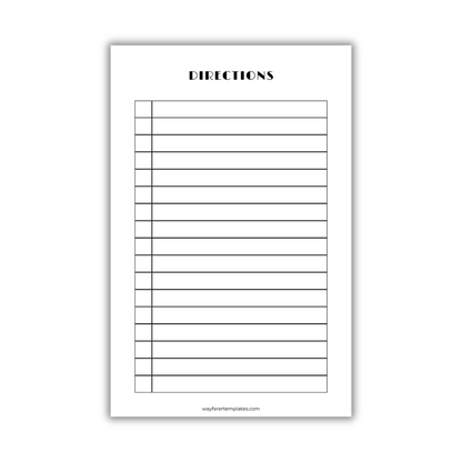Recipe book printable template