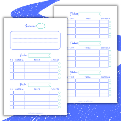 Planificador de tareas plantilla imprimible