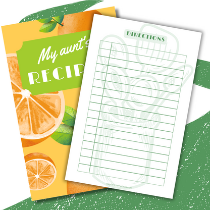Recipe book printable template