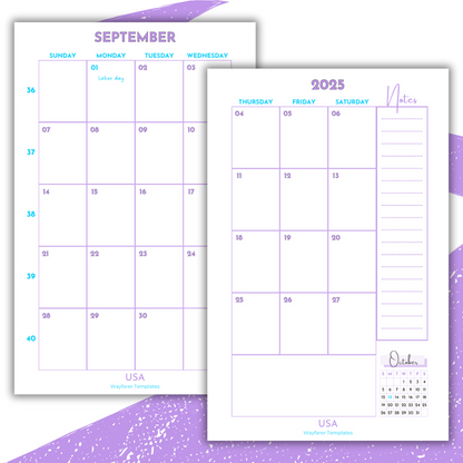 September monthly planner (free download)