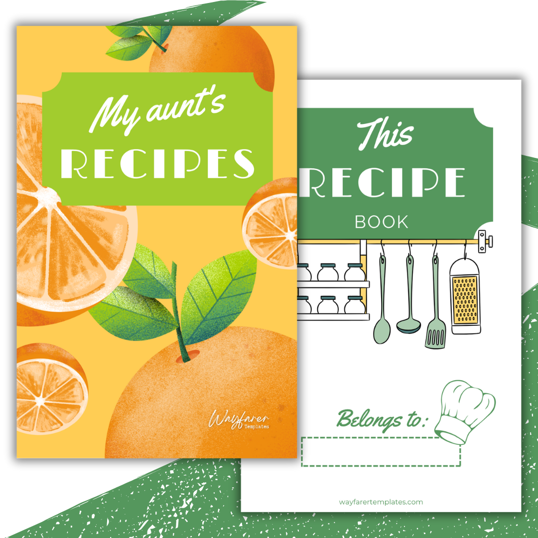 Recipe book printable template