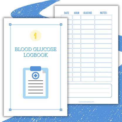 Glucose logbook printable template