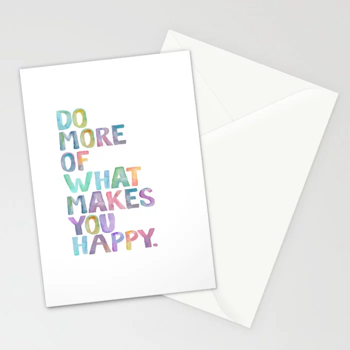 Tarjeta de felicitación Do more of what makes you happy con sobre.