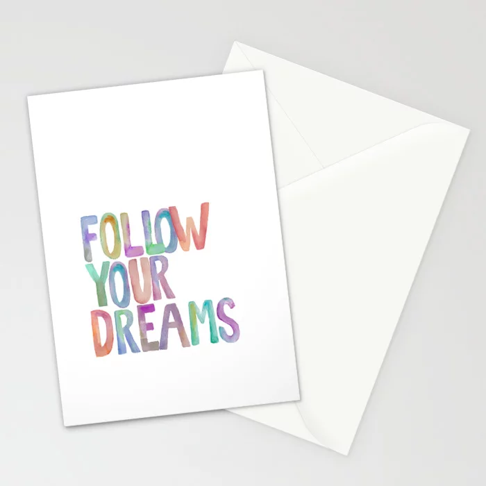 Tarjeta de felicitación Follow your dreams con sobre.