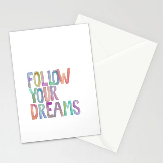 Tarjeta de felicitación Follow your dreams con sobre.