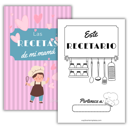 Recetario de cocina plantilla imprimible
