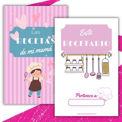 Recetario de cocina plantilla imprimible