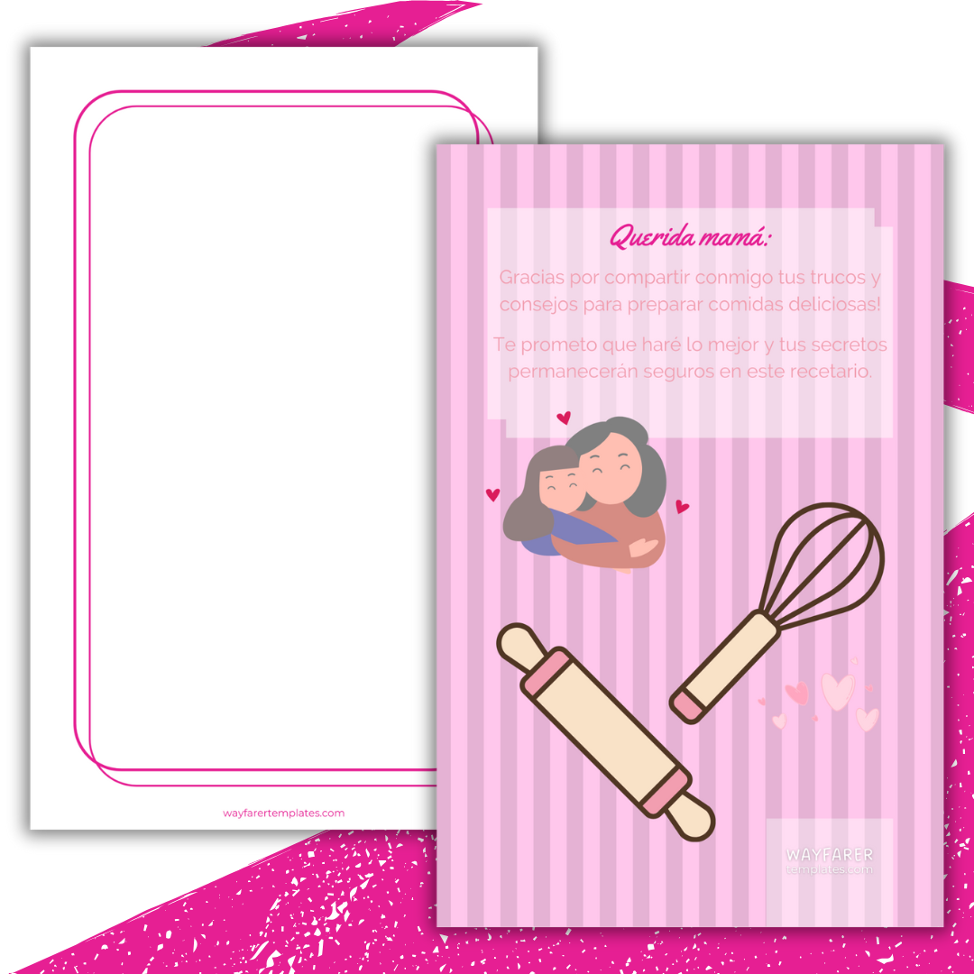 Recetario de cocina plantilla imprimible
