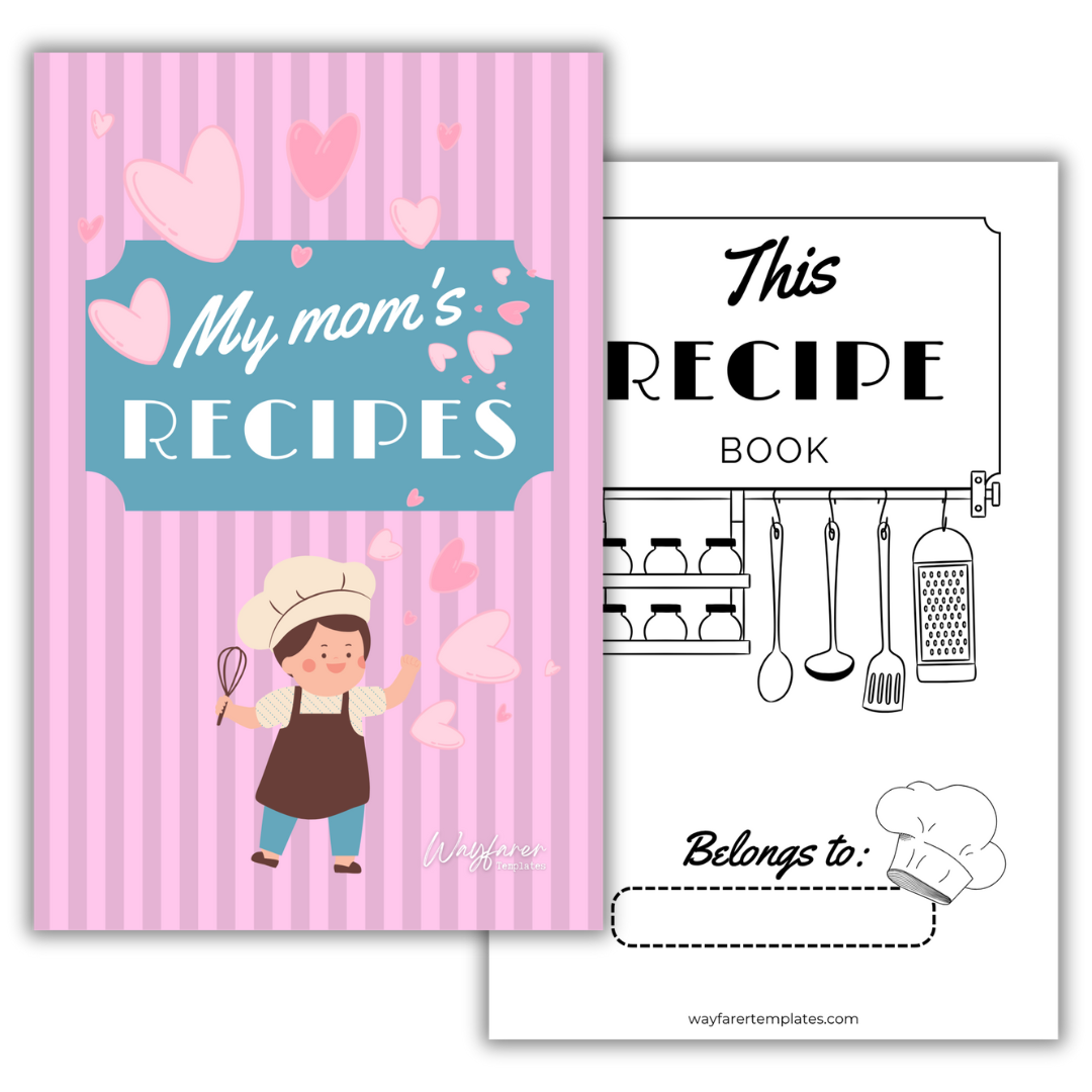 Recipe book printable template