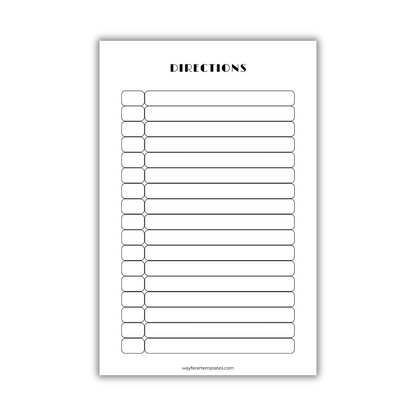 Recipe book printable template