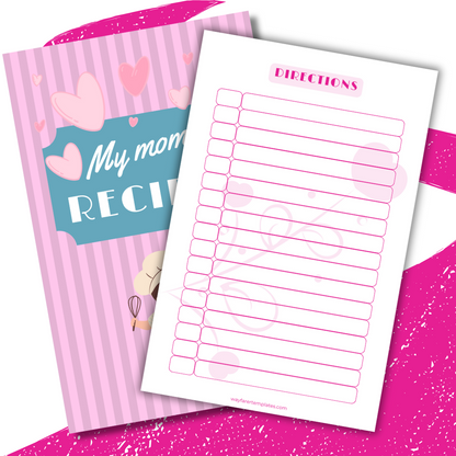 Recipe book printable template