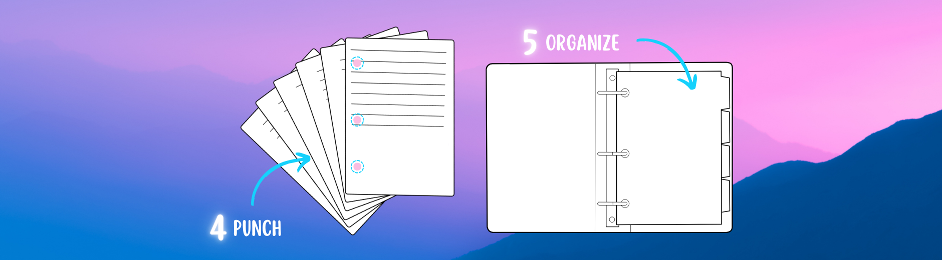 Punch the paper sheets and organize in a ring binder